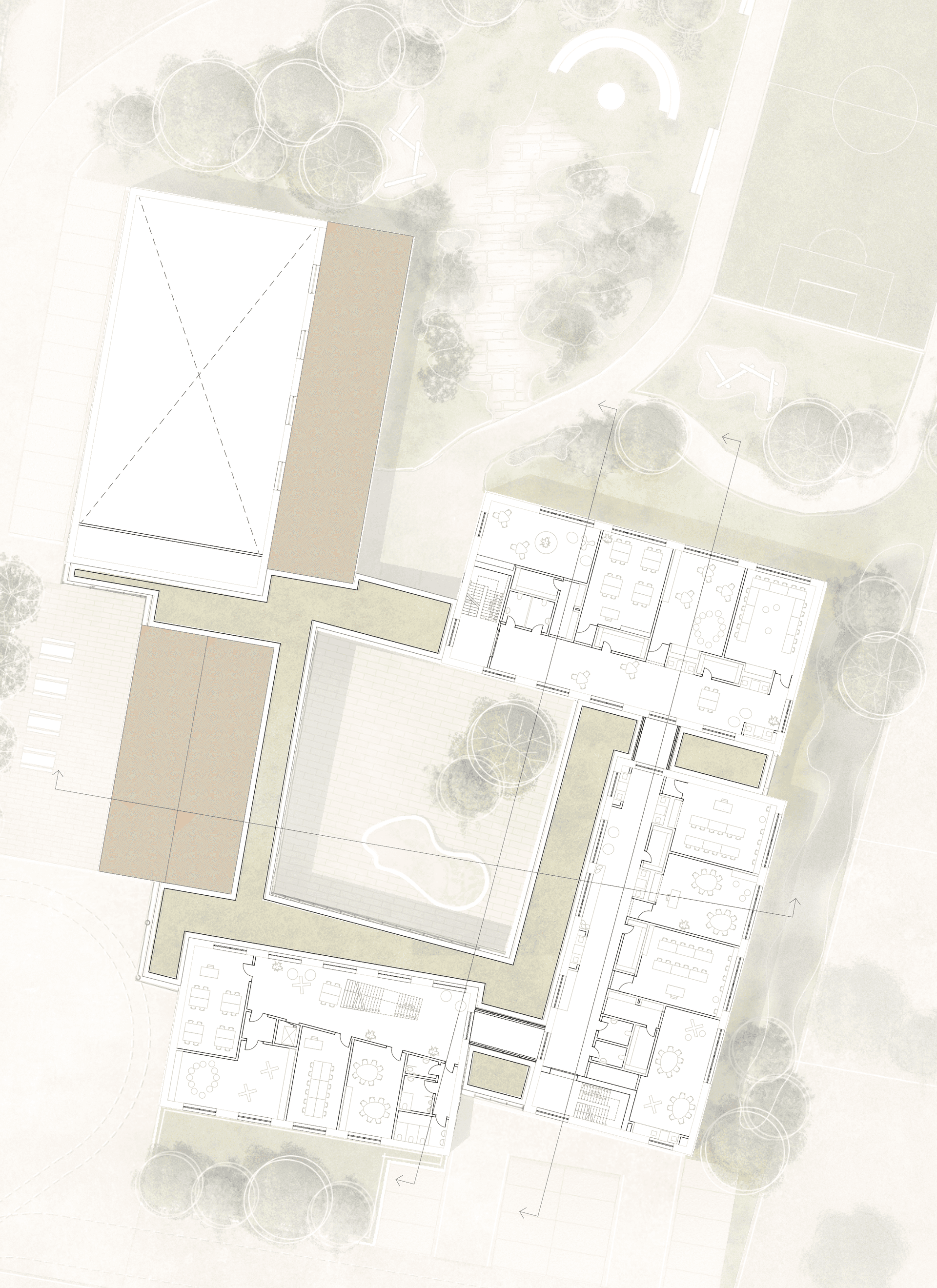 Schule zwischen Dorf und Landschaft