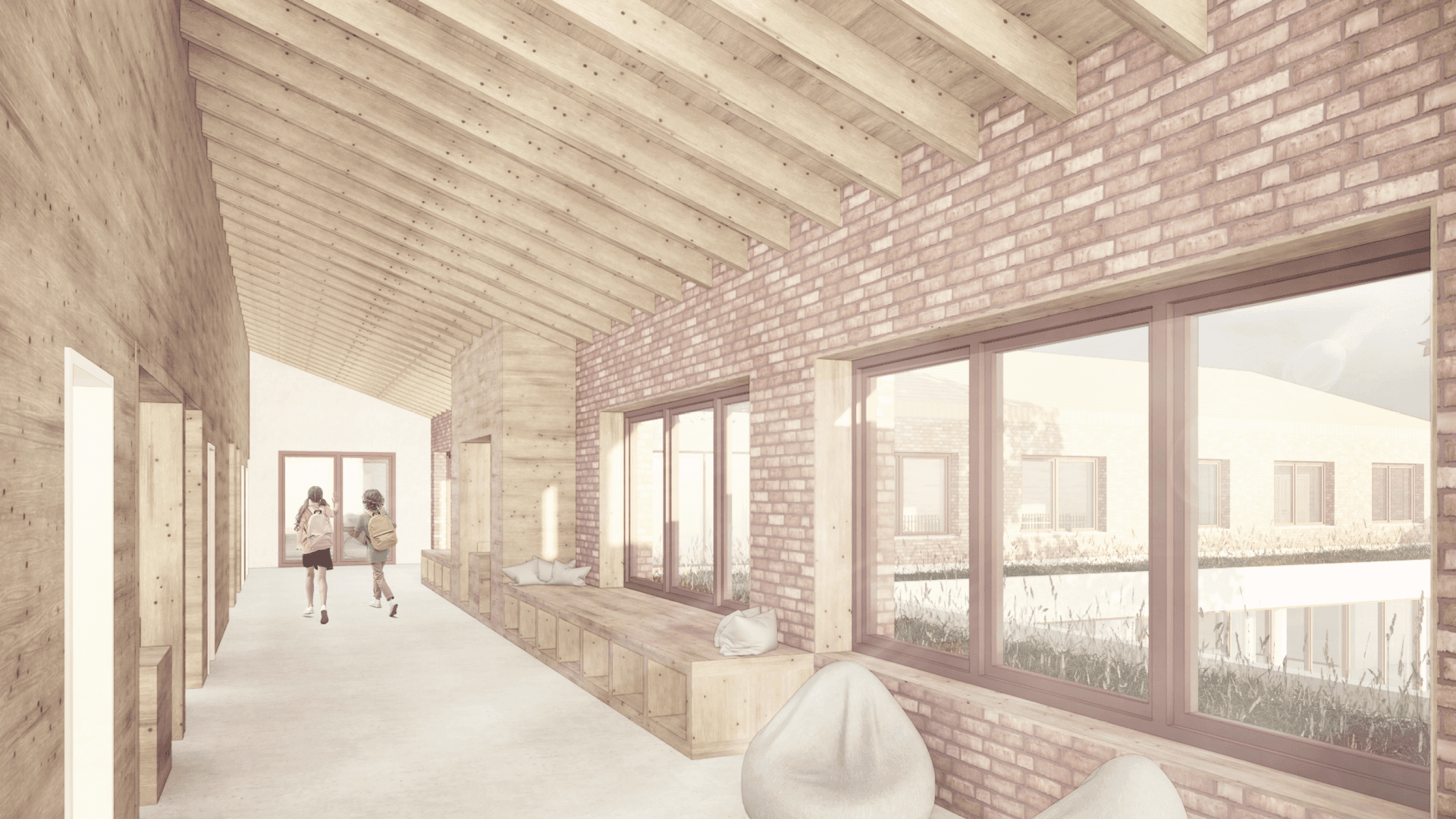 Schule zwischen Dorf und Landschaft